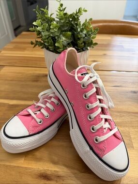 Converse Bright Pink Low-Top Canvas Sneakers